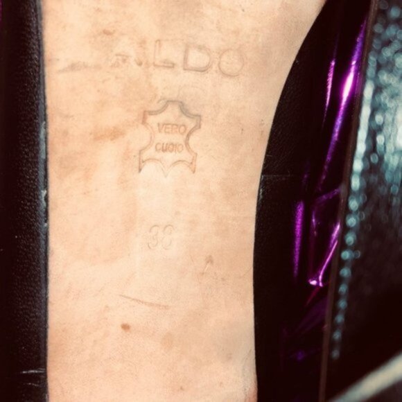 Aldo Genuine Leather Classic Black Stilettos- Euro38 = 7-7.5US​ fit - Picture 14 of 16